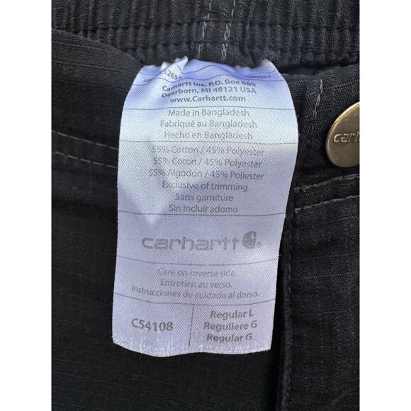 Carhartt Ripstop Cargo Utility Workwear Pants Black Size Large Camping Hiking - Picture 7 of 10